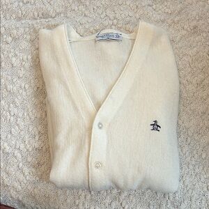 Penguin Men's Cream Cardigan Sweater